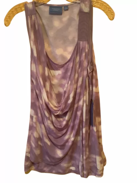 Simply Vera Wang sleeveless purple tie dye rushed tank top size small