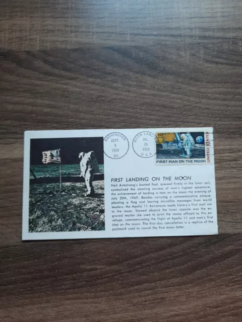 USA Briefumschlag Apollo 11 First man on the Moon  20. 7. 1969 mit Briefmarke