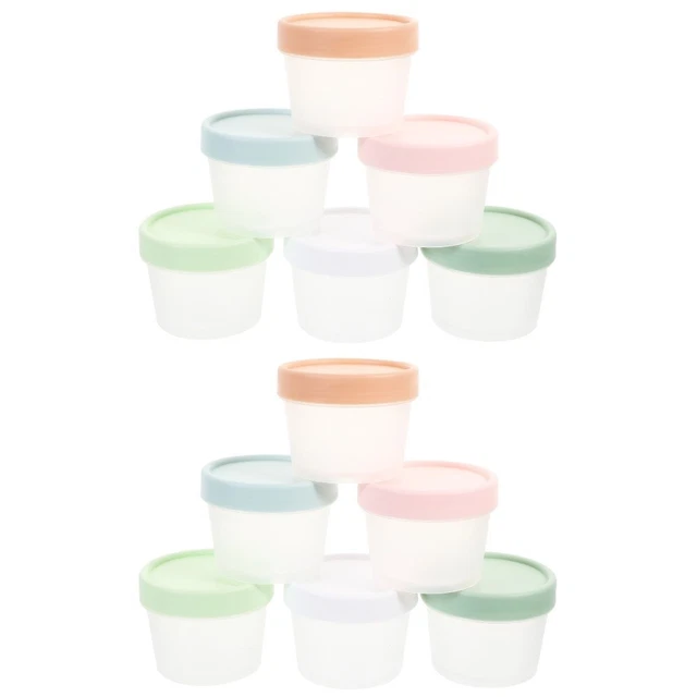 12 pcs Portable Ice Cream Box Fruit Storage Box Freezer Container Ice Cream