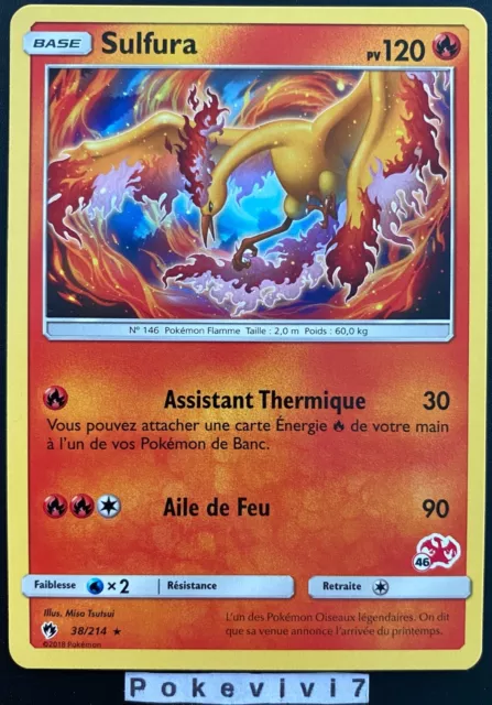 Carte Pokemon SULFURA 38/214 Rare N°46 Deck Dracaufeu Académie de Combat FR NEUF