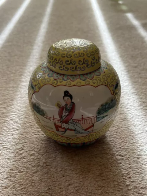 Vintage Ginger Jar With Lid Chinese