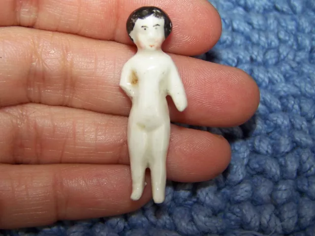 Tiny Antique Porcelain China Frozen Charlotte Dollhouse Miniature Doll
