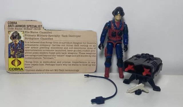 Chatarra de hierro vintage * casi completo * G.I. Joe 1984 archivo ARAH con pistola AP 185 C8