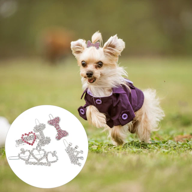 5 piezas clips de pelo plateados para sombreros para mascotas perros perros perros gatos