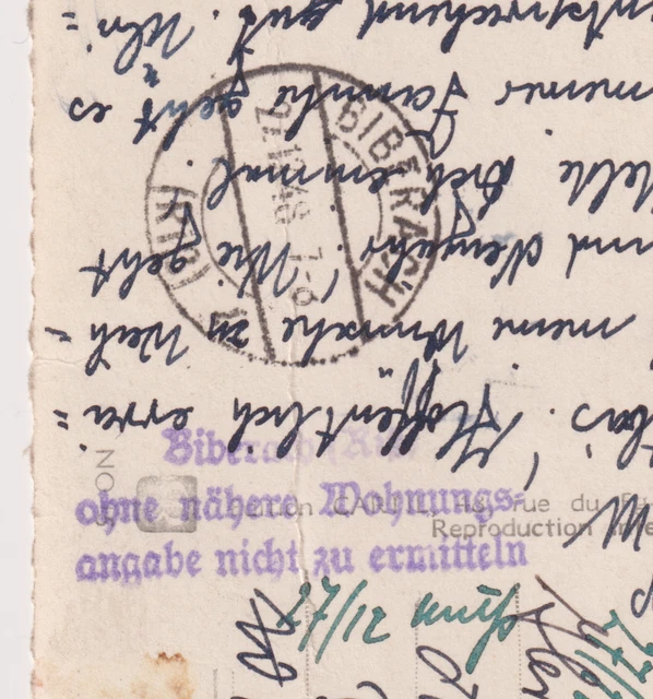 Biberach Württemberg Tübingen 1948 Adressat nicht zu ermitteln Saarland