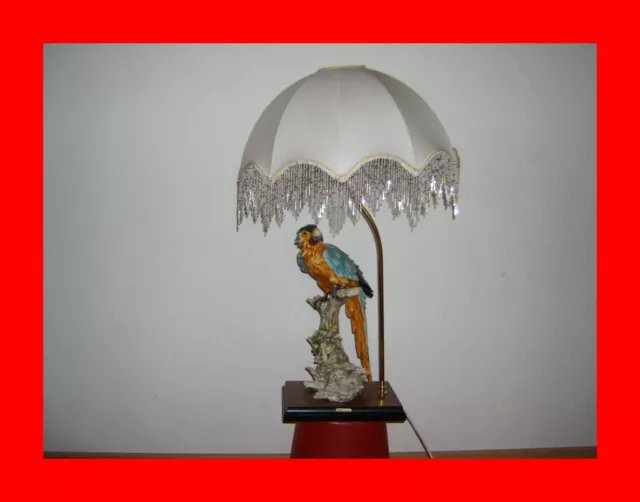 80 cm XXXXXXXL G. Armani Vogel ARA Papagei Lampe Florence Capodimonte Jagd Jäger