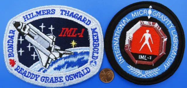 NASA PATCH PAIR vtg STS-42 Space Shuttle DISCOVERY IML-1 Microgravity  $11.80 - PicClick AU