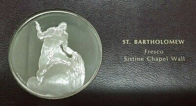 Franklin Mint Genius of Michelangelo PF .925 Silver Medal- St. Bartholomew