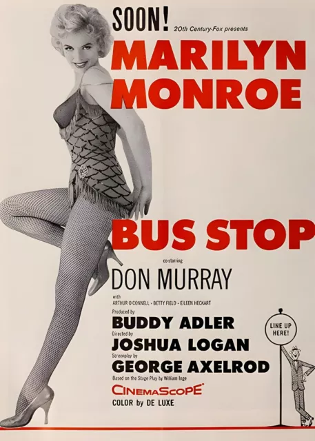 Marilyn Monroe Bus Stop Movie Poster Print A4
