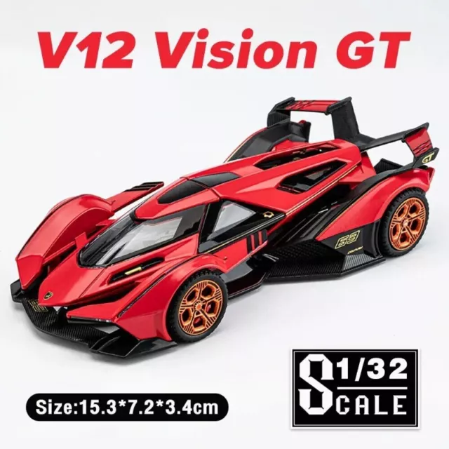 Lamborghini V12 GT Vision Metal Car Diecast Alloy Car Model Kid Toy Vehicle 1:32