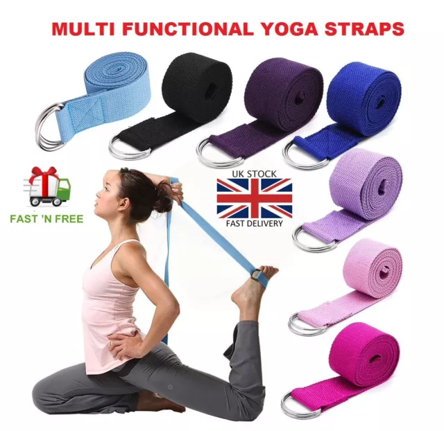 SNS Multi Functional Yoga Stretch Training D-Ring Strap Cotton Belt Gym Fitness