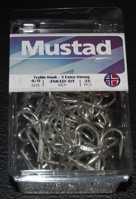 MUSTAD 3561D-DT CLASSIC Treble Hook 3X Extra Strong-Pick Hook Size