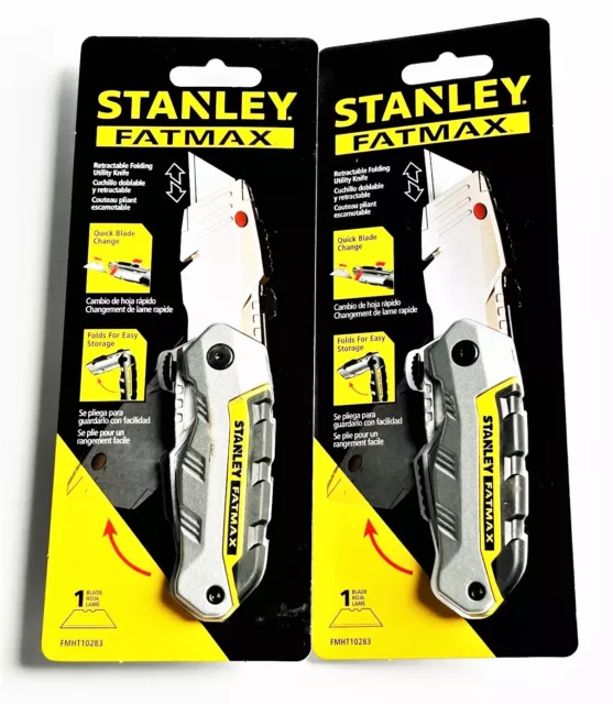 2 Stanley Fatmax  Folding Retractable Utility Knife Knives Razor Blade Fmht10283