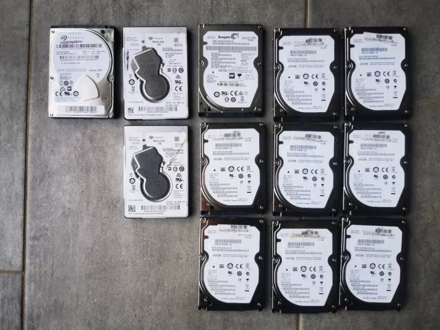 Lot de 12 Disque Dur Seagate 2,5" HDD PC Portable 2.5" 500Go 1To 2To