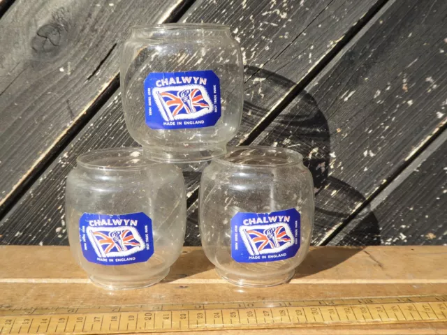 Chalwyn Lamp Glass x 3 . Unused Chalwyn Hurricane Lamp glass - fits Feuer Hand