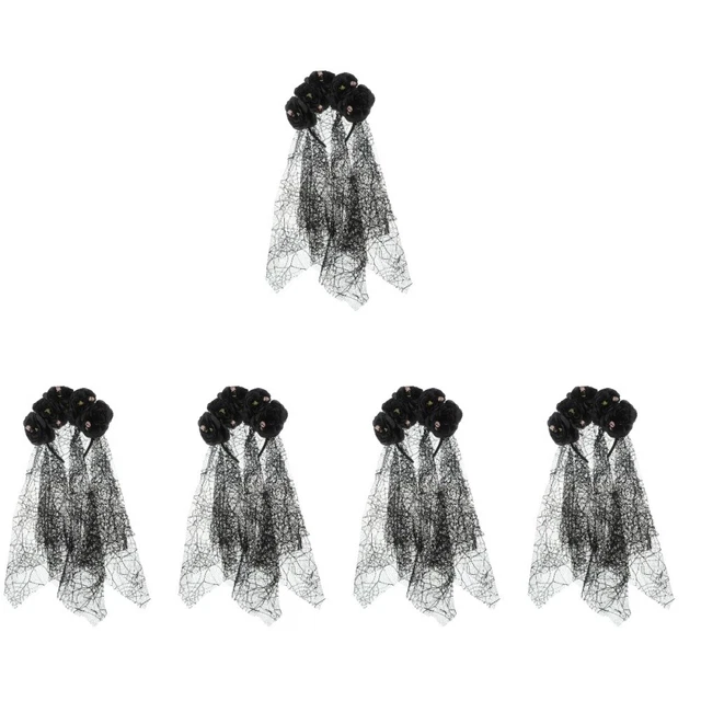 5pcs Halloween Veil Bandbouleau de fleur Veil Bandue Bandon Masquerade