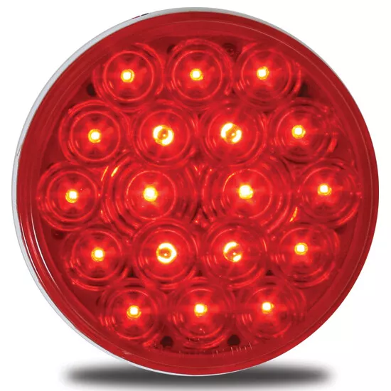 76452 Super Bright 18 LED light 4" Red Lens Stop Turn Tail Peterbilt Kenworth