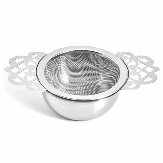 Versatile Stainless Steel Tea Strainer with Drip Bowl and Infuser Filter