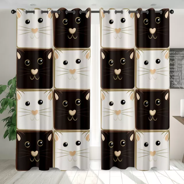 Animal Avatars Cartoon Curtains Bedroom Living Room Eyelet Ring Top Blackout