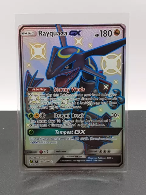 PSA 10 Shiny Rayquaza GX Promo Hidden Fates Pokemon Car