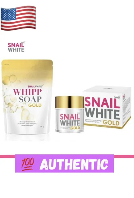 2X Snail Whit Whipp Soap & Cream Gold 24K Youthful Glow Age Renewal Face Skin