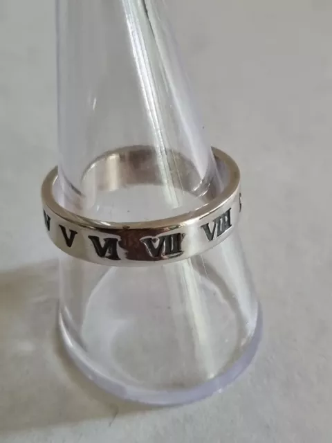 Ring Roman numerals Band Sterling silver numbers ancient Rome Ring size 10