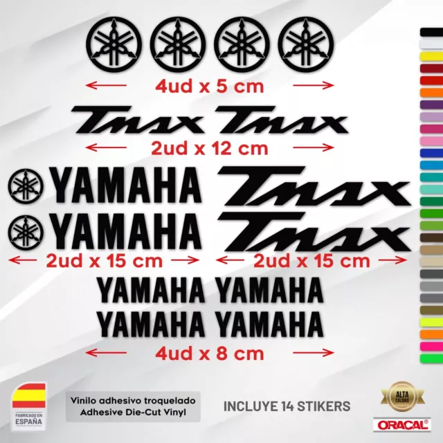 14 Pegatina  Vinilo Adhesivo Compatible Yamaha Tmax Alta Calidad Sticker Moto