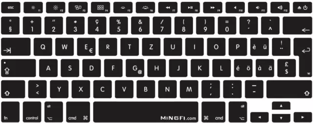 MiNGFi Swiss Silikon Tastatur Schutz Abdeckung für MacBook Pro/Air (2008-2015) M