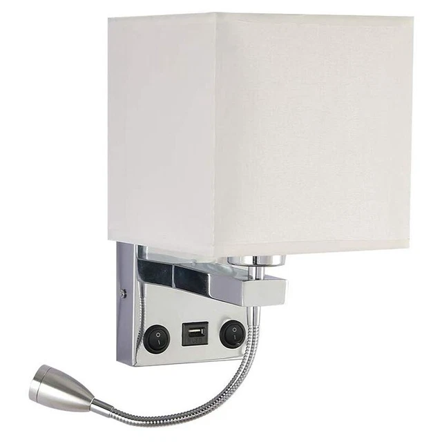 Lampada da parete LED moderna applique letto camera da letto con interruttore USB Interi I1S4