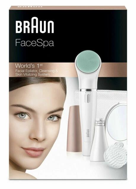 Depiladora facial Braun FaceSpa 851 -Sistema 3 en 1: Limpieza Facial, Depilación