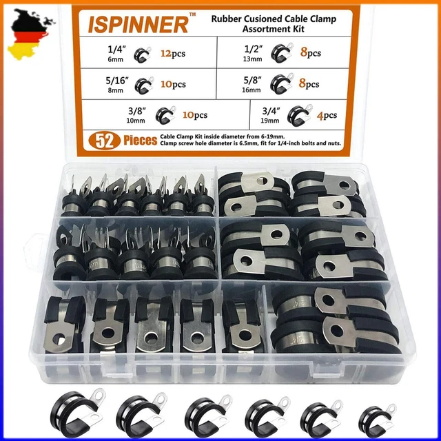 12 Stück Bremsleitungsschellen Gummi - P Klemmen Für 3/16 Zoll Rohre