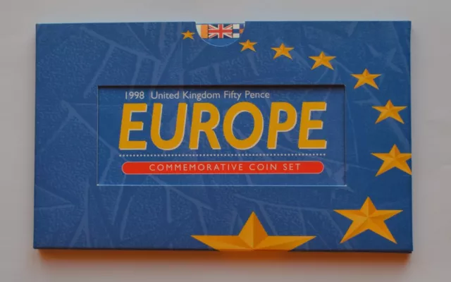 1998 Fifty Pence Europe Commemorative Coin Set NOT Sealed