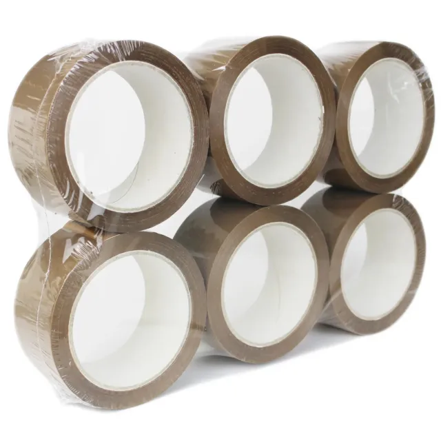 6 roll Brown Parcel tape 48mm x 66m carton sealing packaging strong packing tape
