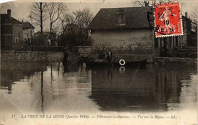 CPA flood of the seine villeneuve la garenne vue sur la Digue (413037)