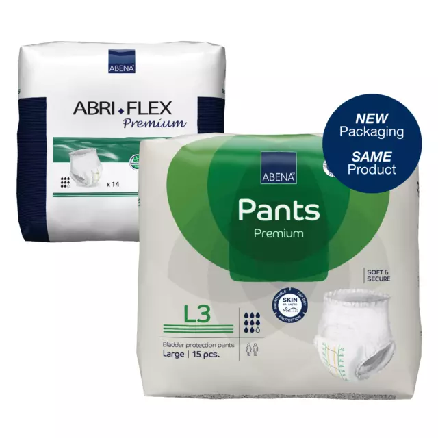 Abena Pants Premium Protective Underwear - White, Size L3 (90 Count)