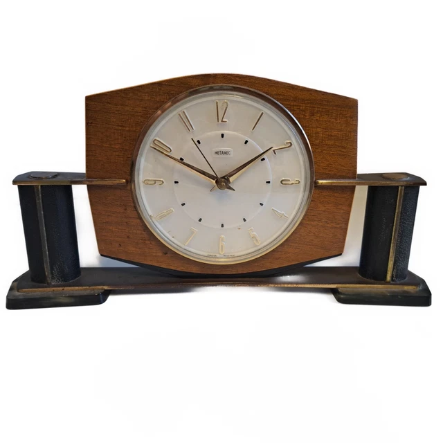 METAMEC ART DECO Battery Mantle Clock Junghans Electronic Unajusted