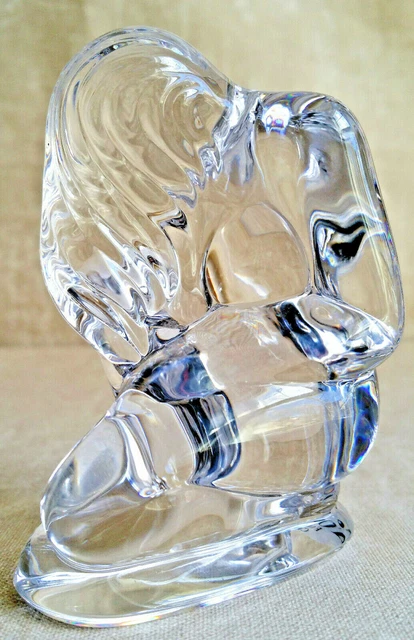 TOWLE Nud Women Figurine Full Lead Crystal Vintage Art Glass PAPERWEIGHT
