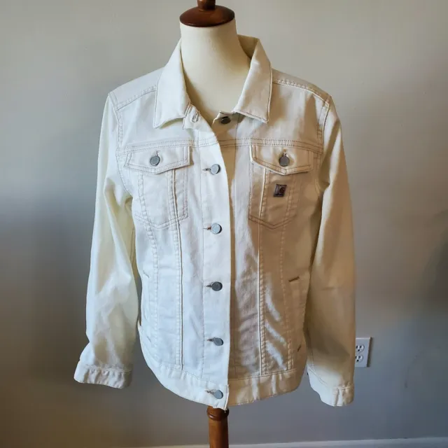 Carhartt Womens Denim Jean Jacket White Size Large