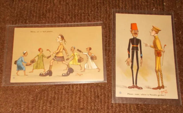 Egyptian Humour Military Vintage Comic Postcards  - Select Postcard