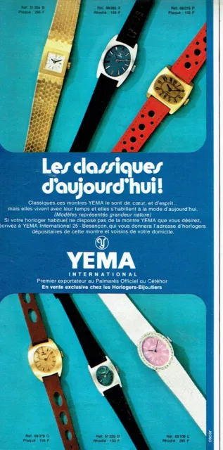 1971 Advertising 0623 Yema International Les Classics Aujo Watches