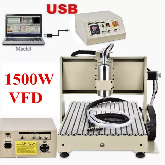 USB CNC 6040 3 Axes Bois Metal Engraver Router Fraiseuse Graveur Machine 1500W