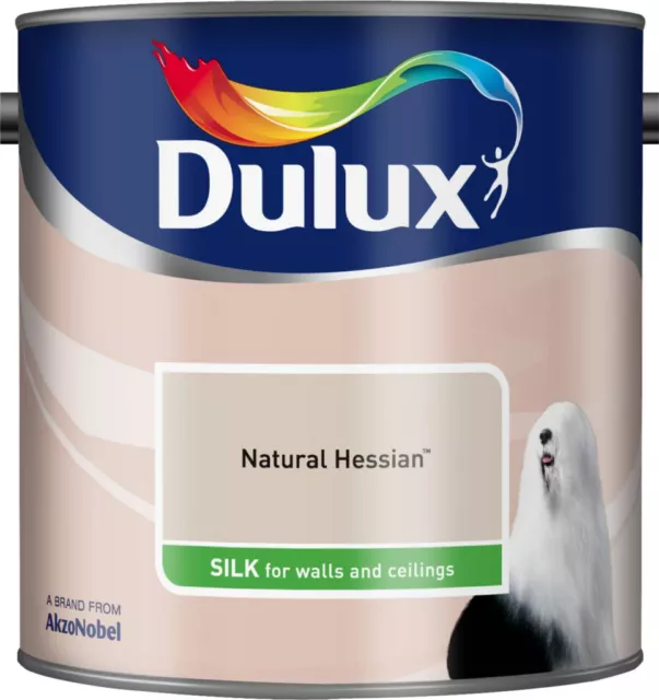 Dulux Smooth Creamy Emulsion Silk Paint Natural Hessian 2.5L Walls and Ceiling