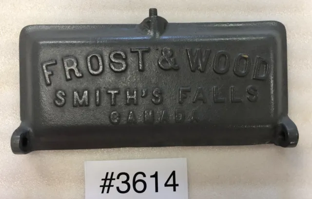 Frost & Wood Smith’s Falls Canada Cast Iron Drawn Mower Toolbox Lid No. 1241