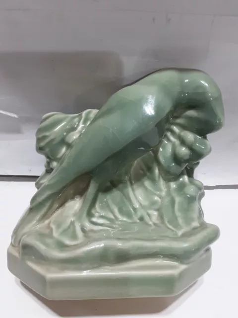 Incredible Antique Rookwood Art Pottery Single 1956 Bookend, Raven #2275