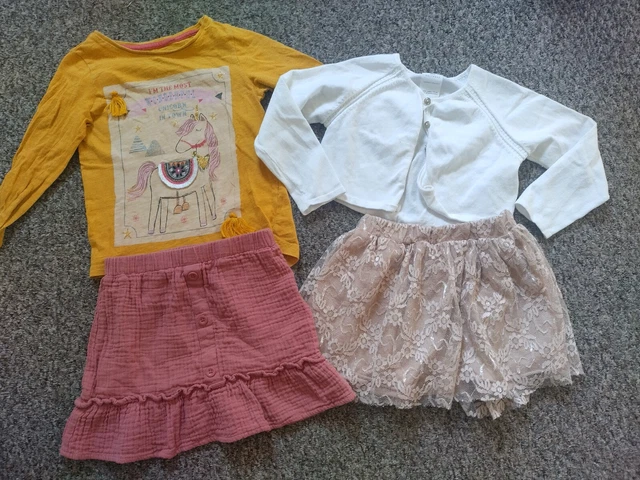 Girls Outfits bundle Zara/Primark skirts, Zara cardigan & Nutmeg top 4-5 years