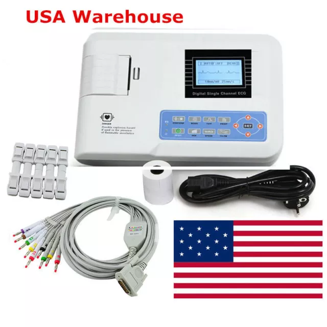 CONTEC Digital 1 Channel 12 lead ECG Machine EKG Electrocardiograph FDA US