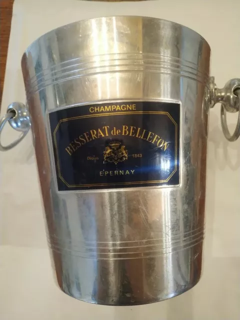 Seau Champagne Metal Leger Ice Bucket Besserat Bellefont Argit Epernay Collectio