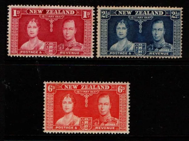 New Zealand 1937 King George VI Coronation SG599-601 Used