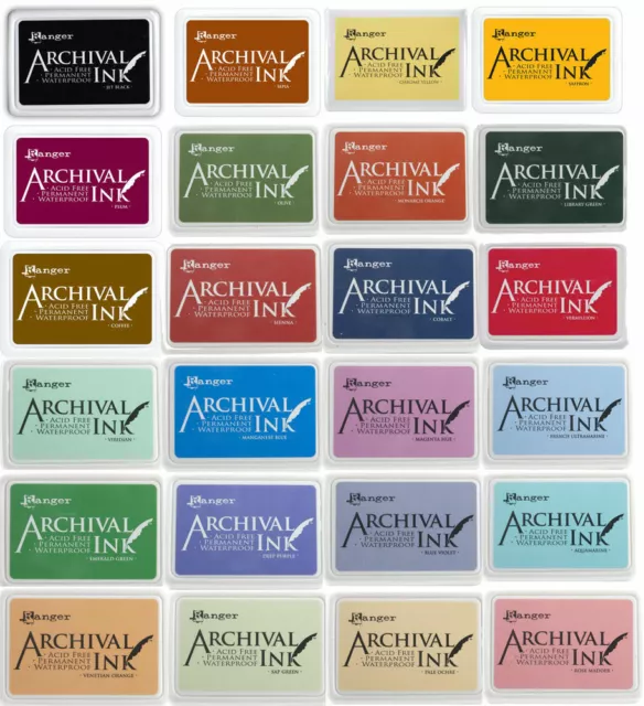 Ranger ARCHIVAL INK PAD (Choose from 30 Colours) 1pk Acid Free Permanent Craft