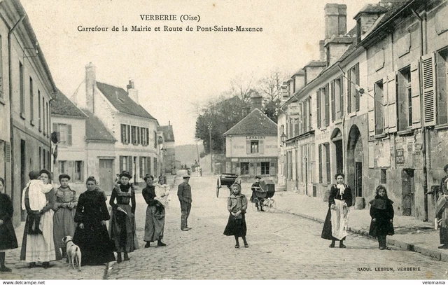 S11485 cpa 60 Verberie - Carrefour de la Mairie et route de Pont Ste Maxence